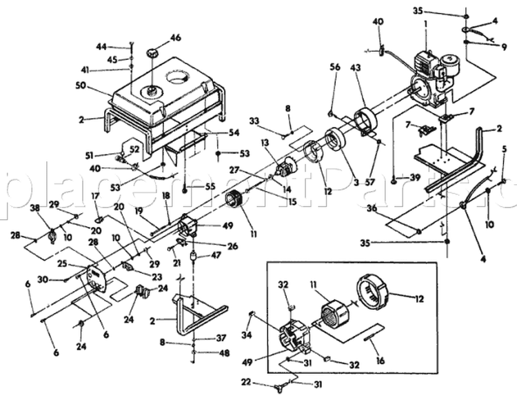 Page A Diagram and Parts List for 9720-0 SVT5000 Briggs and Stratton Generator